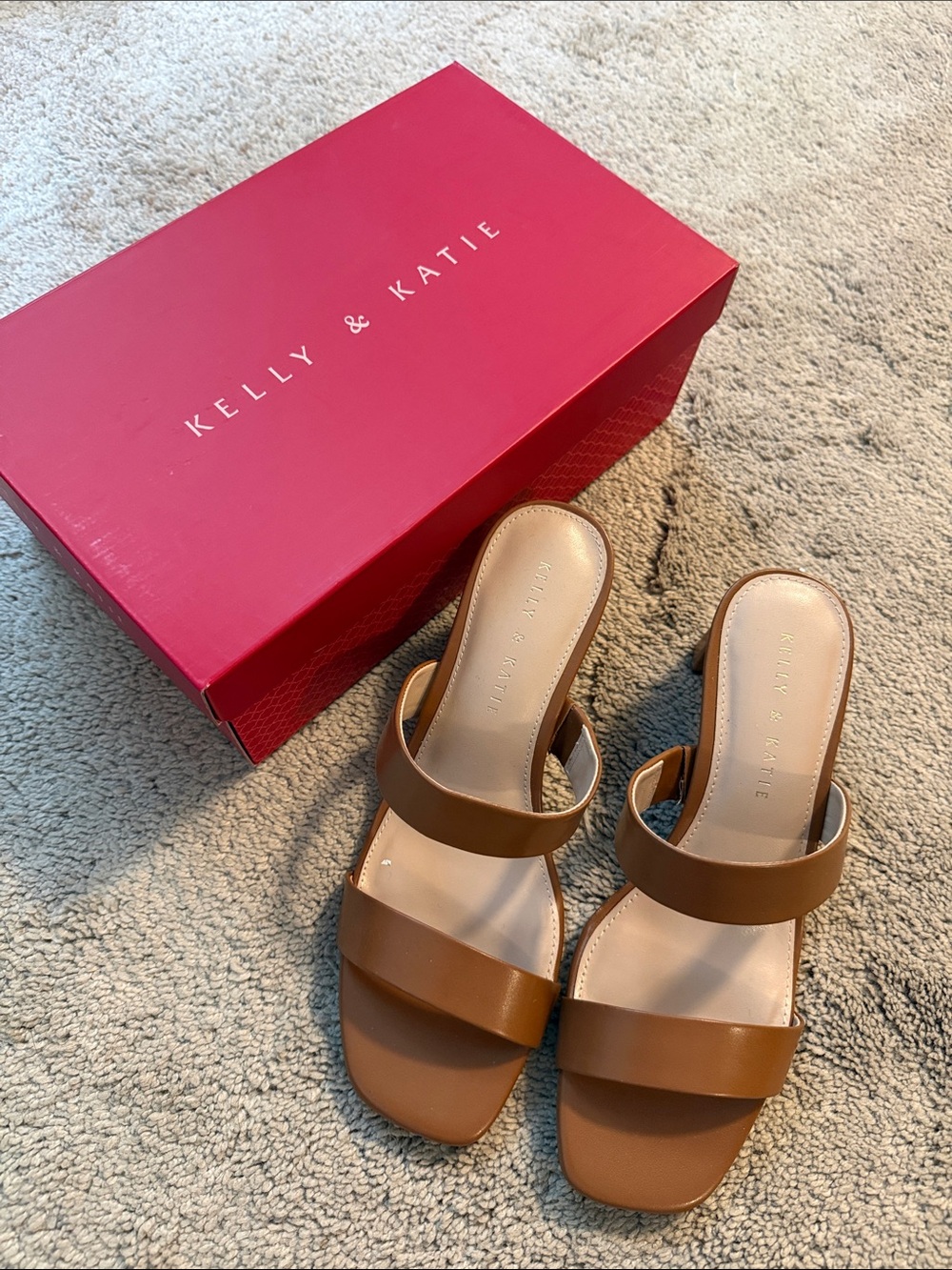 Kelly & Katie Brown Double-Strap Slide Mules